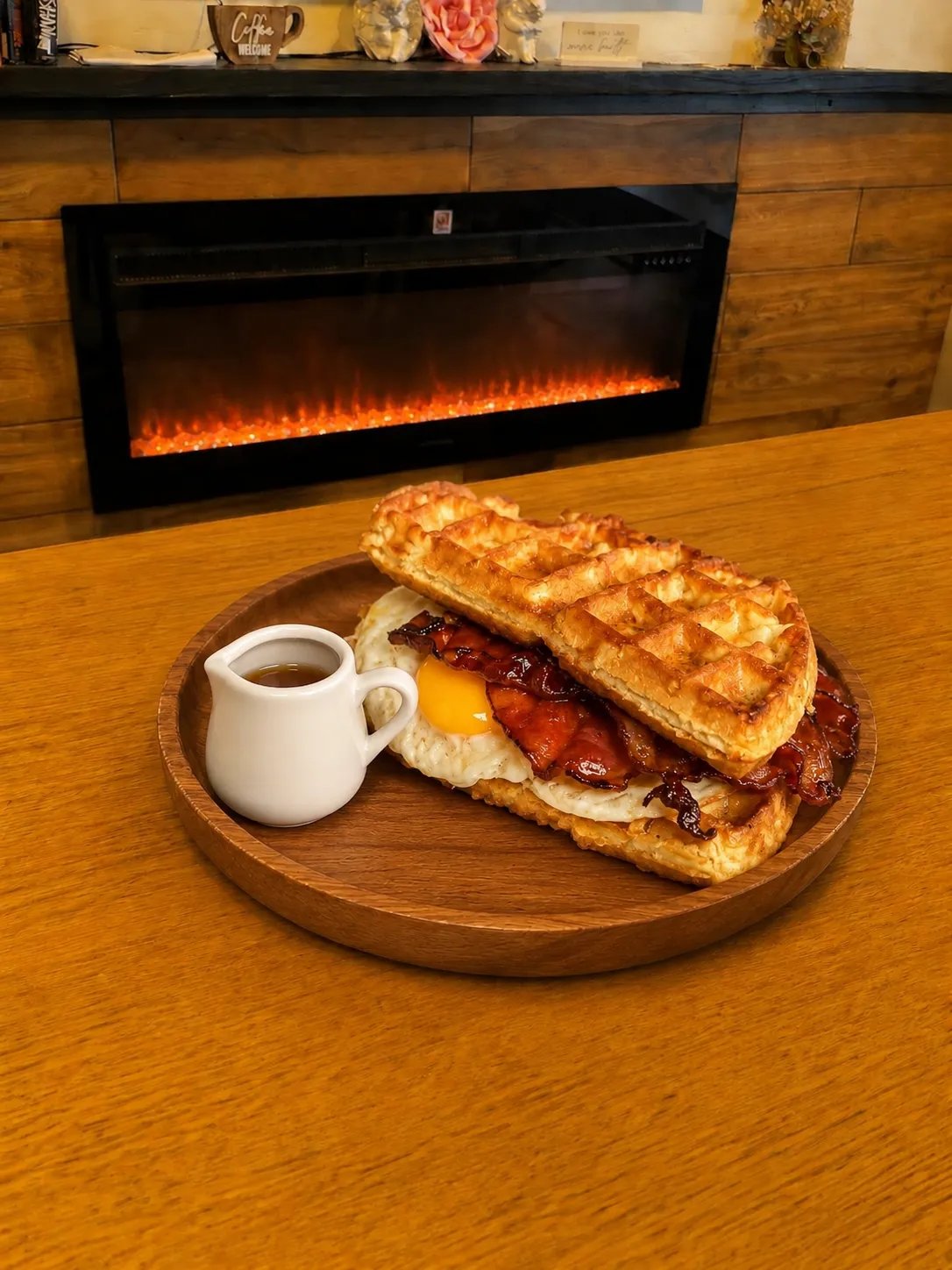 Candied Bacon & Egg Waffle